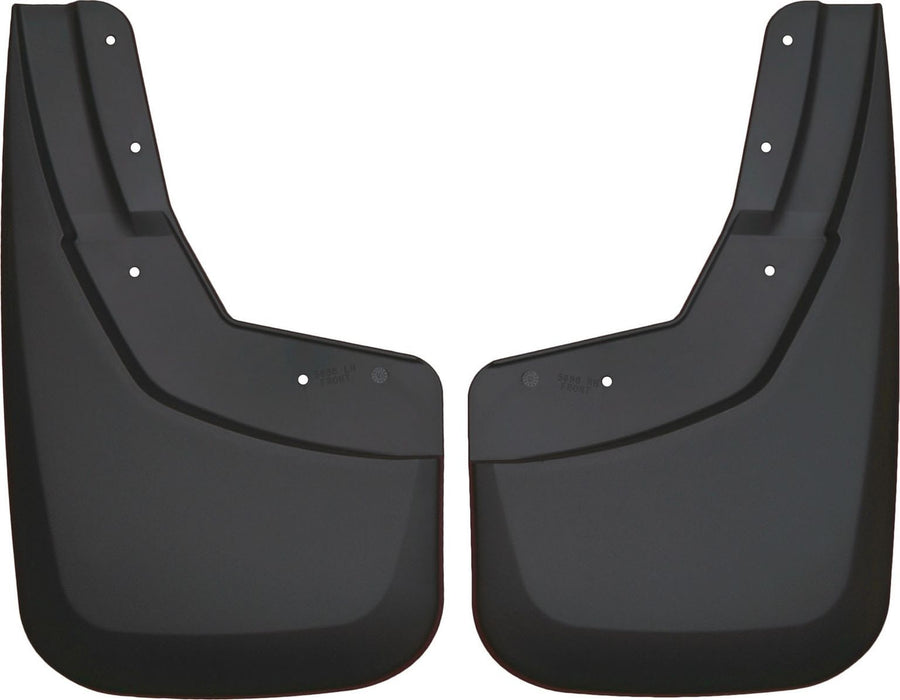 Husky Liners Custom Molded Mud Guards: Pair of black custom-molded mud guards on a white background
