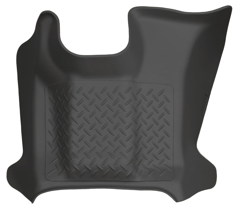 Husky Liners WeatherBeater black center hump floor liner for 2011-2016 Ford F-250 / F-350 / F-450 Super Duty (SuperCab / Crew Cab), on a white background