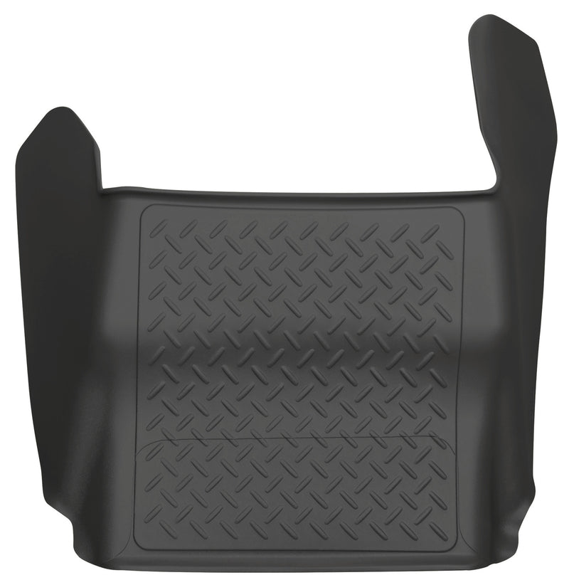 Husky Liners WeatherBeater black center hump floor liner for 2009-2014 Ford F-150 (Regular Cab / SuperCab / SuperCrew), on a white background