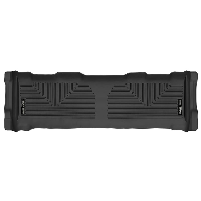 Husky Liners X-act Contour: black flat full-width rear floor liner on white