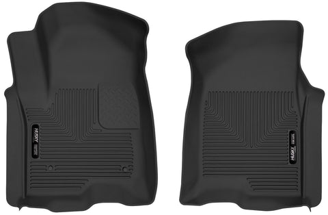 Husky Liners X-act Contour: black X-act Contour pair of front floor liners on a white background