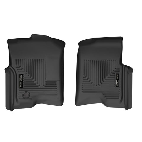 Husky Liners X-act Contour: black X-act Contour pair of front floor liners on a white background