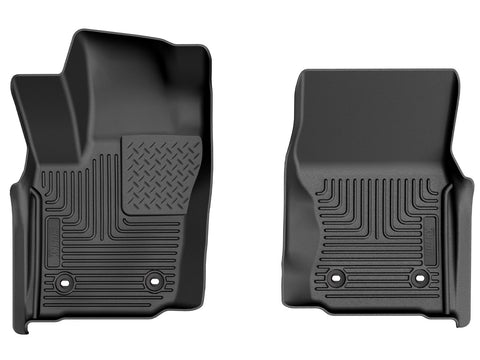 Husky Liners X-act Contour: black X-act Contour pair of front floor liners on a white background (rendered image)