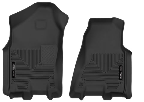 Husky Liners X-act Contour: black X-act Contour pair of front floor liners on a white background
