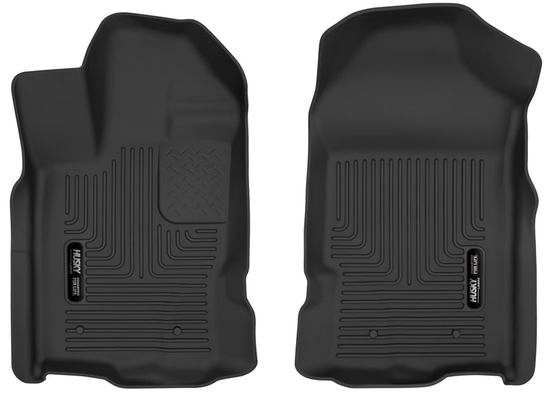 Husky Liners X-act Contour: black X-act Contour pair of front floor liners on a white background