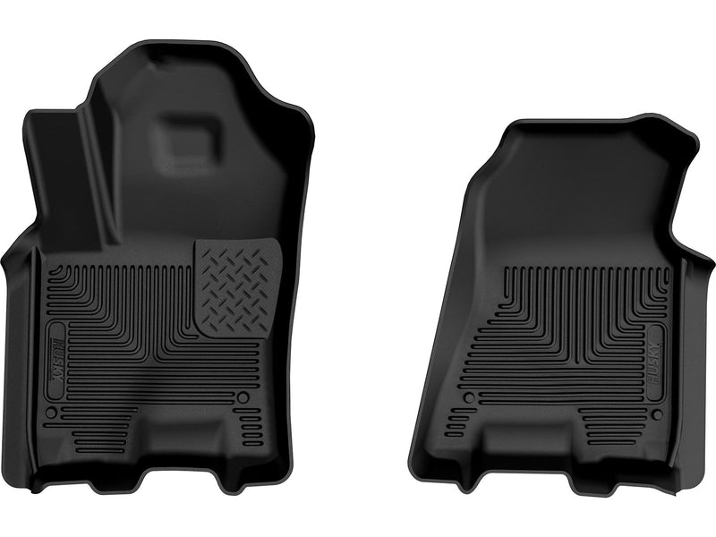 Husky Liners X-act Contour: black X-act Contour pair of front floor liners on a white background