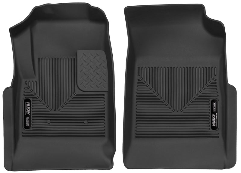 Husky Liners X-act Contour: two black front floor liners on white