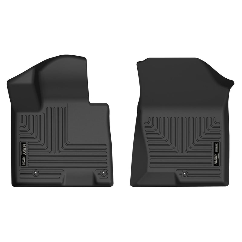 Husky Liners X-act Contour: two black front floor liners on white