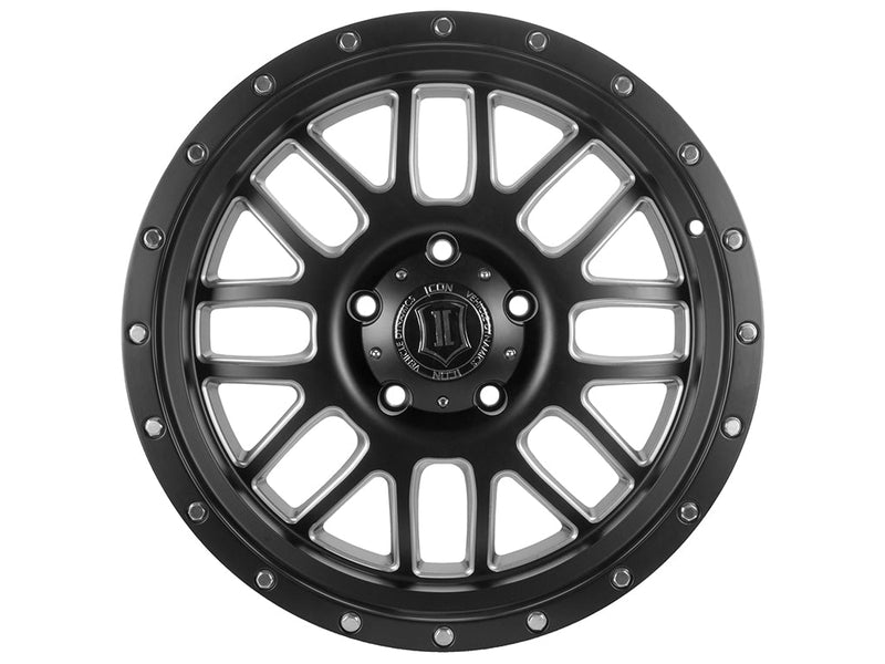 ICON Alloys Alpha wheel, Milled Matte Black (5-lug)