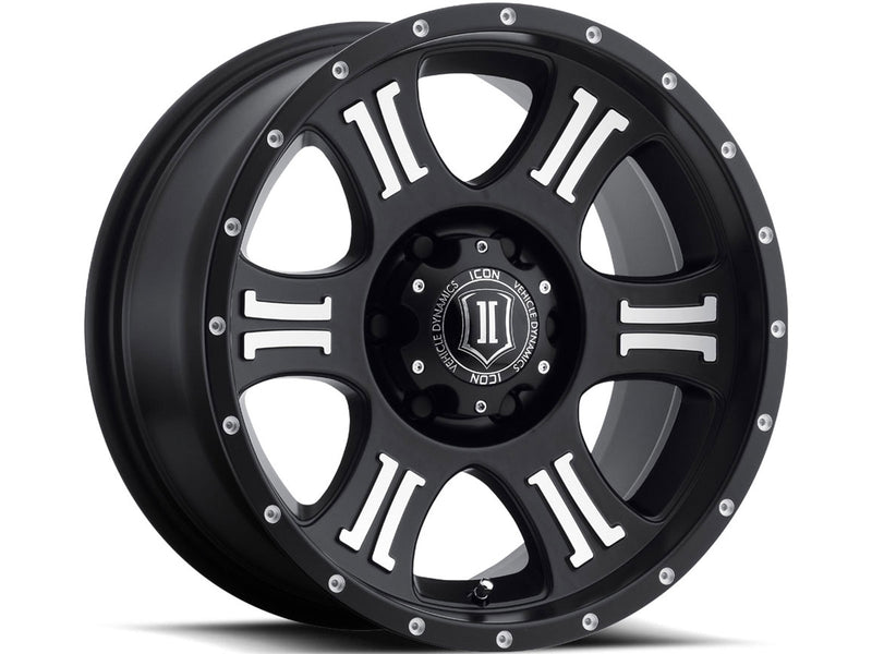 ICON Alloys Shield wheel, Machined Matte Black (8-lug)