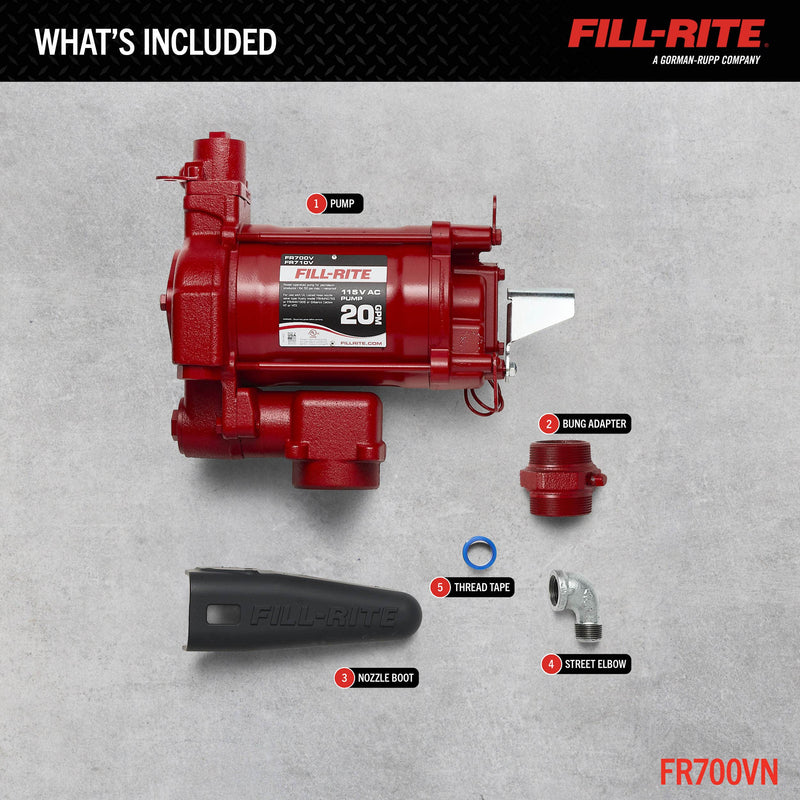 Fill-Rite FR700VN 115V AC 20 GPM Fuel Transfer Pump image 3