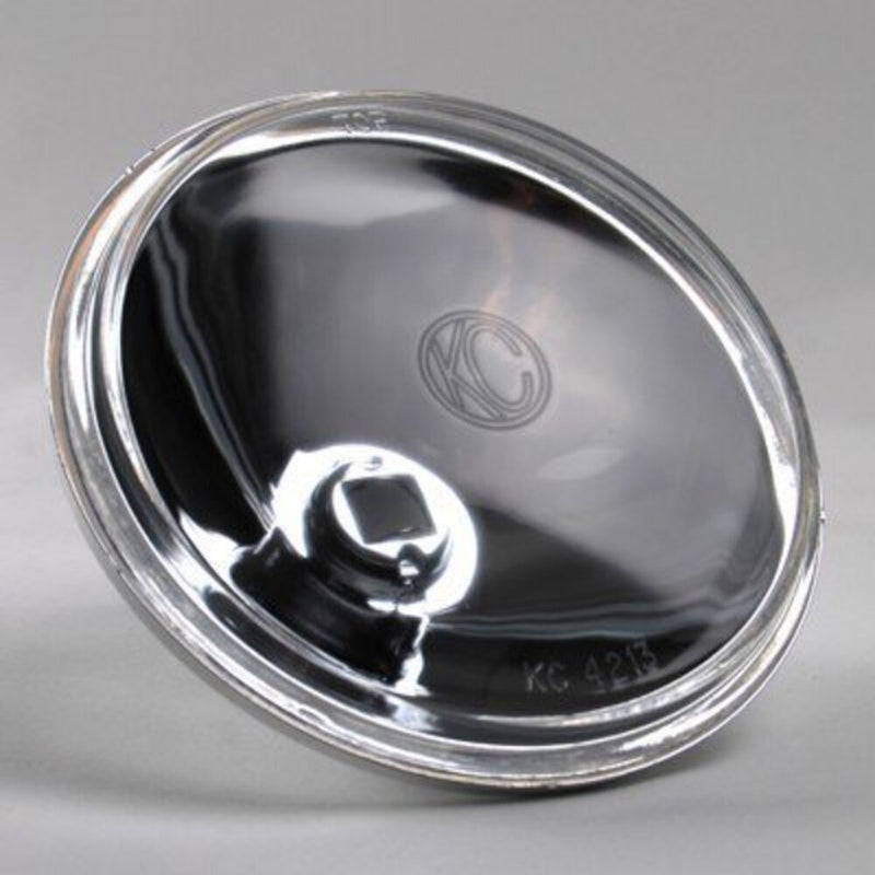 KC HiLiTES 6" Replacement Lens & Reflector on a studio background: round 6" spot beam lens and reflector with KC logo at an angle on a gray background