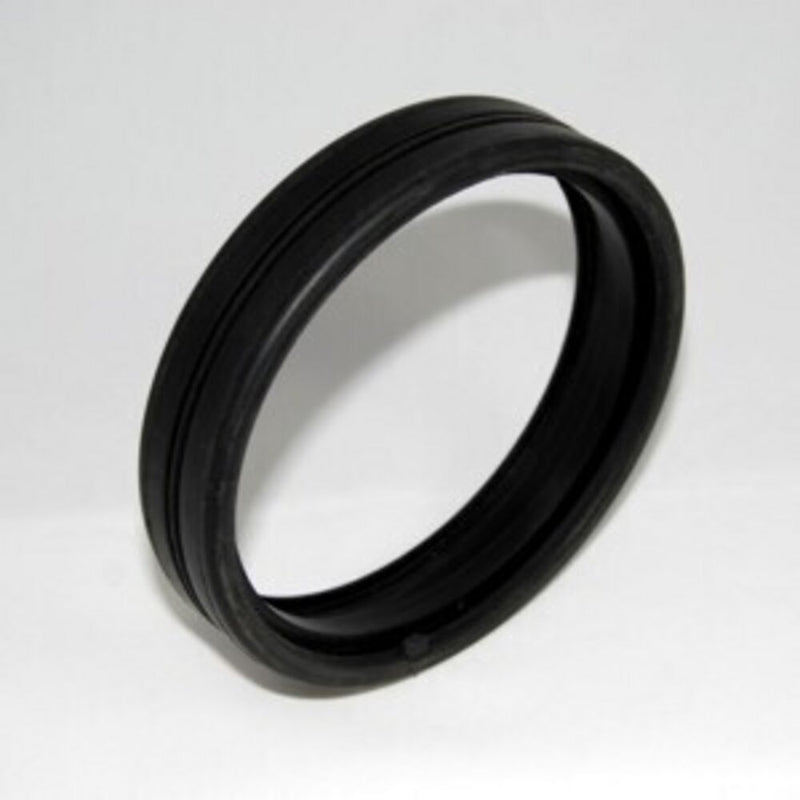 KC HiLiTES Daylighter 6" Rubber Lens Holder on a studio background: black rubber lens holder ring for a 6" Daylighter light on a light gray background