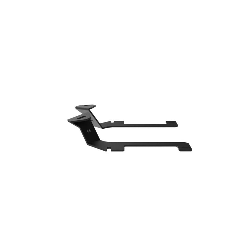 KC HiLiTES Ditch Light Mount Brackets for 2011-2016 Ford Super Duty on a studio background: two black ditch light brackets overlapping in side view on a white background