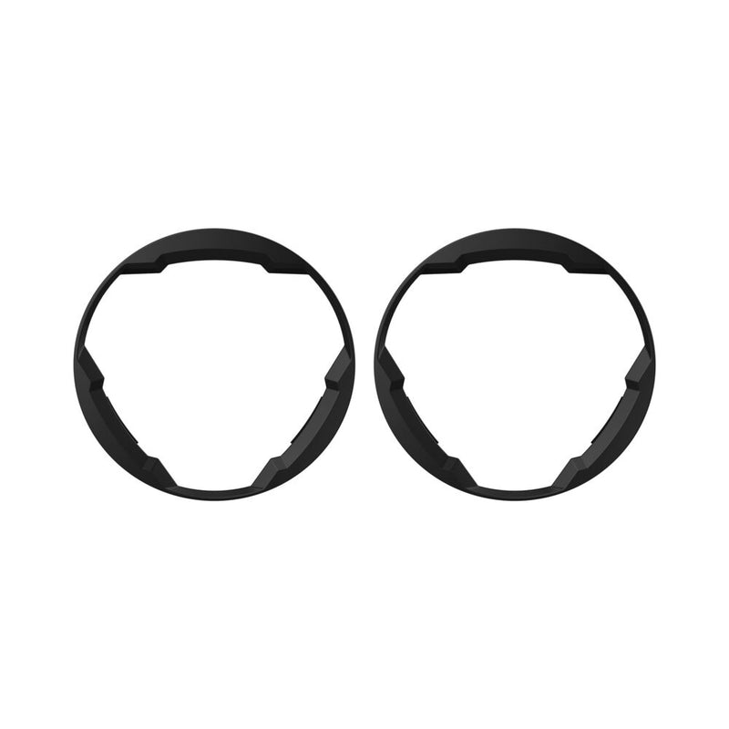 KC HiLiTES FLEX ERA 3 Universal Shroud Pair on a studio background: front view of two black round light shrouds on a white background