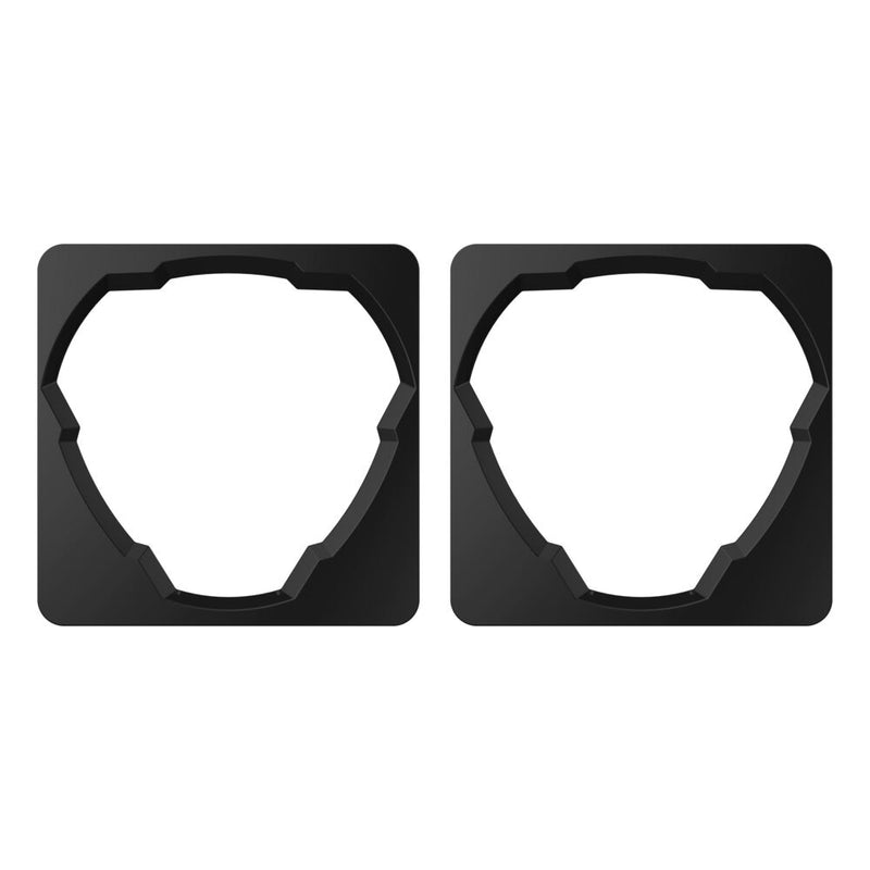 KC HiLiTES FLEX ERA 3 Universal Shroud Pair on a studio background: front view of two black square light shrouds on a white background