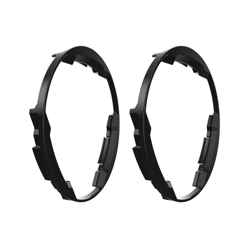 KC HiLiTES FLEX ERA 3 Universal Shroud Pair on a studio background: pair of black round light shrouds shown at an angle on a white background