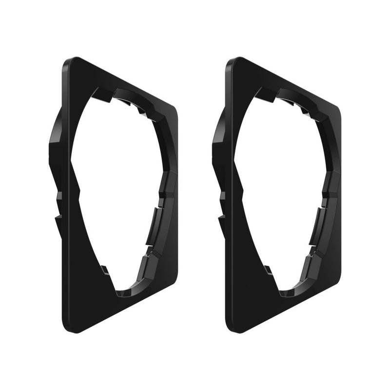 KC HiLiTES FLEX ERA 3 Universal Shroud Pair on a studio background: pair of black square light shrouds shown at an angle on a white background