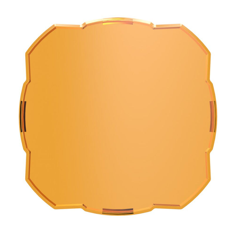 KC HiLiTES FLEX ERA 4 Amber Light Shield on a studio background: amber FLEX ERA 4 light shield, front view on a white background