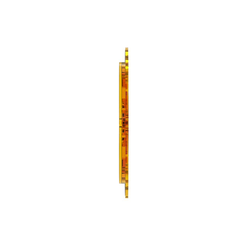 Close-up of the KC HiLiTES FLEX ERA 4 Performance Yellow Lens: side profile of a yellow FLEX ERA 4 replacement lens on white background