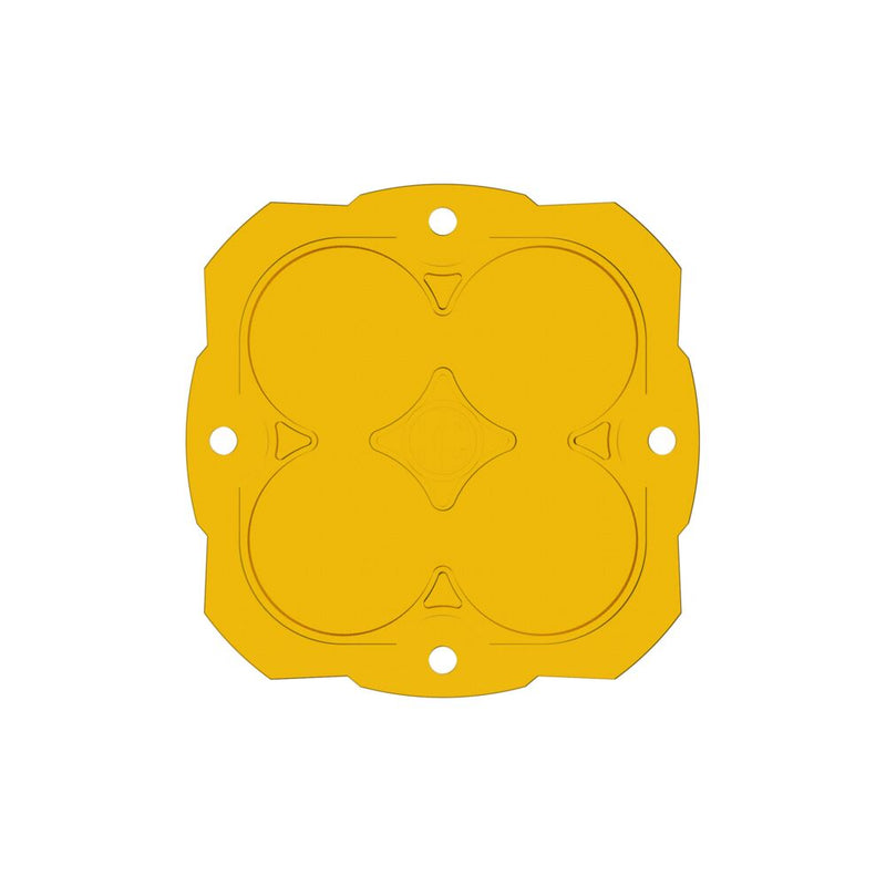 KC HiLiTES FLEX ERA 4 Performance Yellow Lens on a studio background: yellow four-pod FLEX ERA 4 spot beam lens with smooth optics on white background