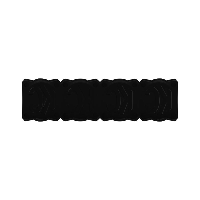 Close-up of the KC HiLiTES FLEX ERA LED Light Bar 10" Cover & Shield: inside of the black FLEX ERA light bar cover, straight view