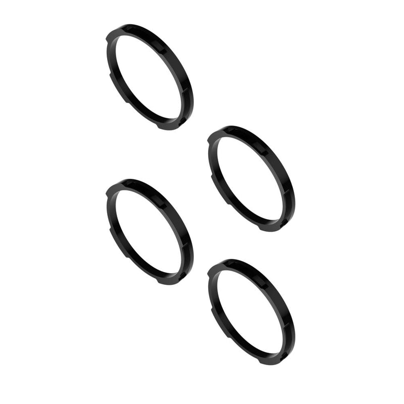 KC HiLiTES FLEX ERA LED Light Bar 10" Segment Bezel Kit on a studio background: four black FLEX ERA light bar bezel rings arranged diagonally on a white background