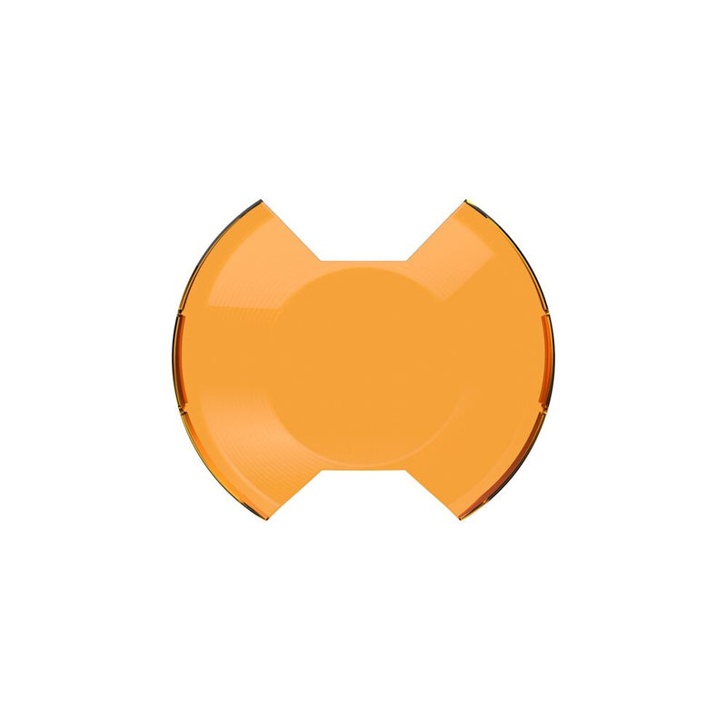 KC HiLiTES SlimLite 8" LED Light Cover & Shield on a studio background: amber SlimLite 8" driving light shield, front view on white