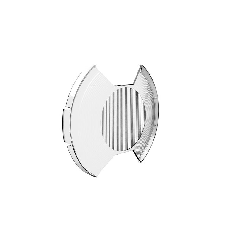 KC HiLiTES SlimLite 8" LED Light Cover & Shield on a studio background: clear SlimLite 8" driving light shield with a ribbed center optic, angled view