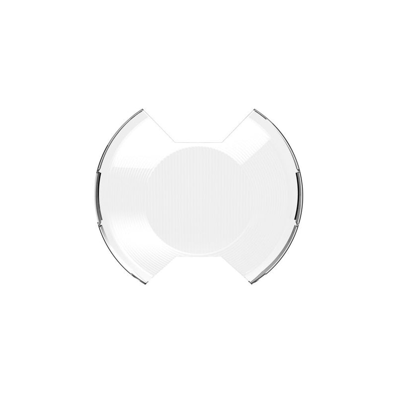 KC HiLiTES SlimLite 8" LED Light Cover & Shield on a studio background: clear SlimLite 8" SAE driving shield with a textured center, front view
