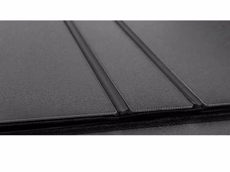 LOMAX Hard Tri-Fold Tonneau Cover for 2022-2026 Toyota Tundra (6'7" Bed, with Deck Rail System / Urethane Aluminum), view 3