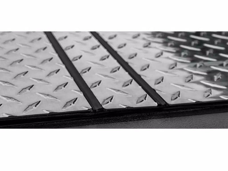 LOMAX Hard Tri-Fold Tonneau Cover for 2022-2026 Toyota Tundra (6'7" Bed, with Deck Rail System / Urethane Aluminum), view 8