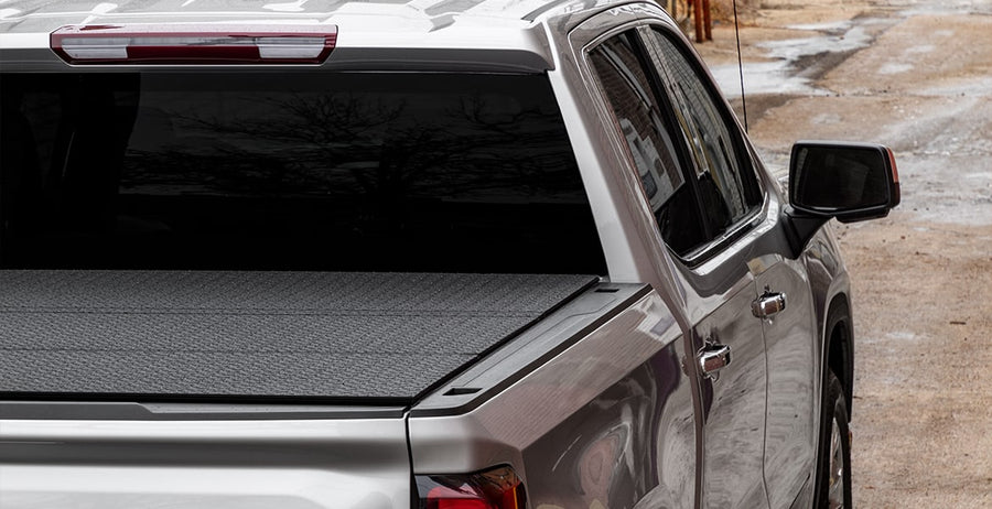 LOMAX Hard Tri-Fold tonneau cover, closed