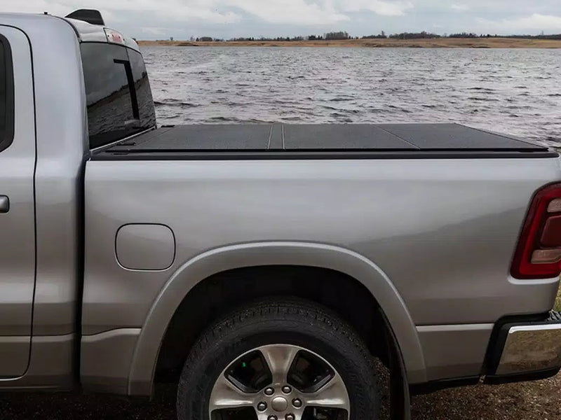 LOMAX Stance Hard Tri-Fold Tonneau Cover for 2019-2026 Chevrolet Silverado 1500 / GMC Sierra 1500 (6'6" Bed, Urethane Aluminum), view 6
