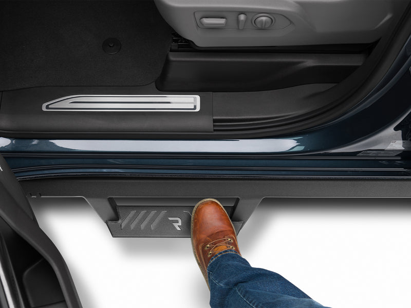 N-Fab EpYx nerf steps in textured black, boot on the step at an open door