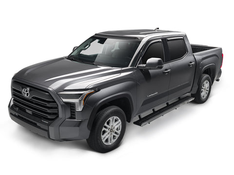 N-Fab Growler Fleet side steps in textured black, complete unit on white, on a Toyota Tundra
