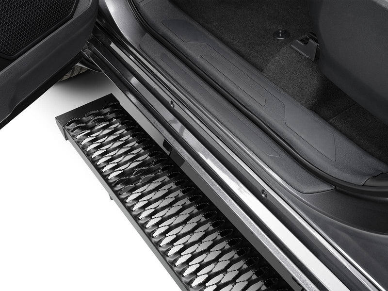 N-Fab Growler Fleet side steps in textured black, step close-up, on a Toyota Tundra