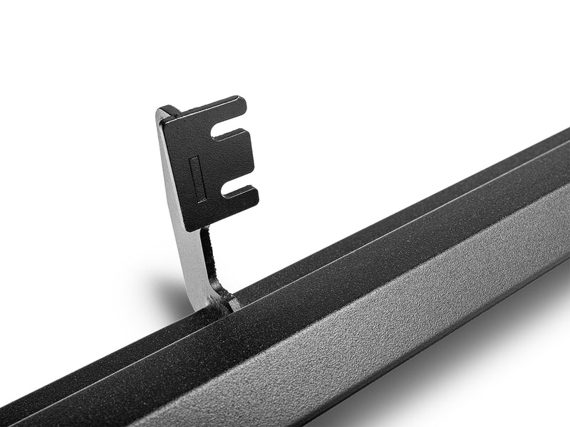 N-Fab Predator Pro nerf steps in textured black, welded joint close-up on white