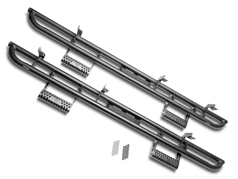 N-Fab RKR Step System in textured black, pair on white, brackets vary by vehicle