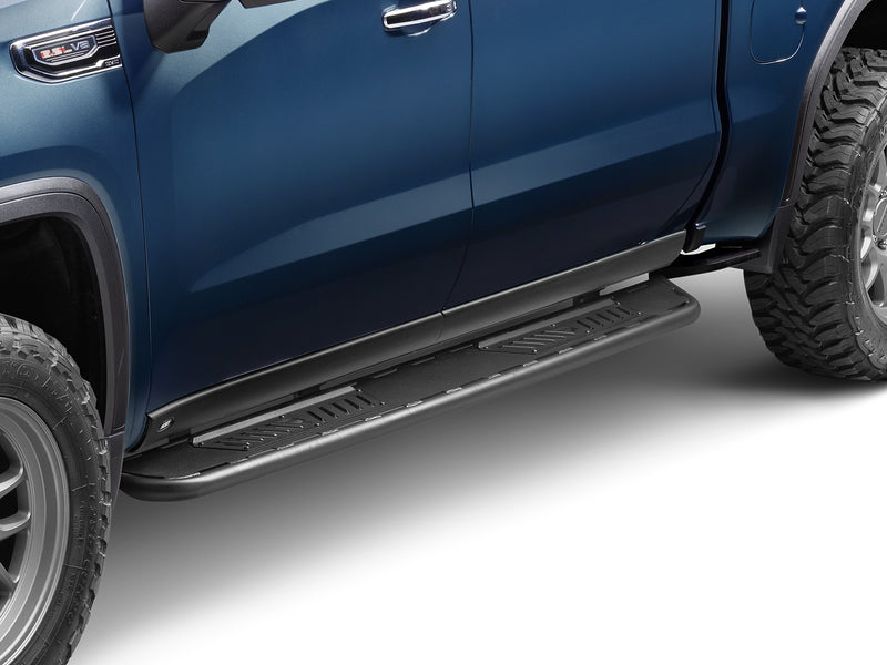 N-Fab Roan running boards in textured black, installed along the rocker