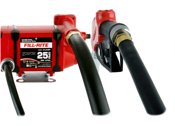 Fill-Rite NX25-DDCNF-AA 25 GPM, 12-24V DC Ultra High Flow Pump, 1inx18 ft Hose, Ultra High Flow Auto Nozzle. Foot image 2