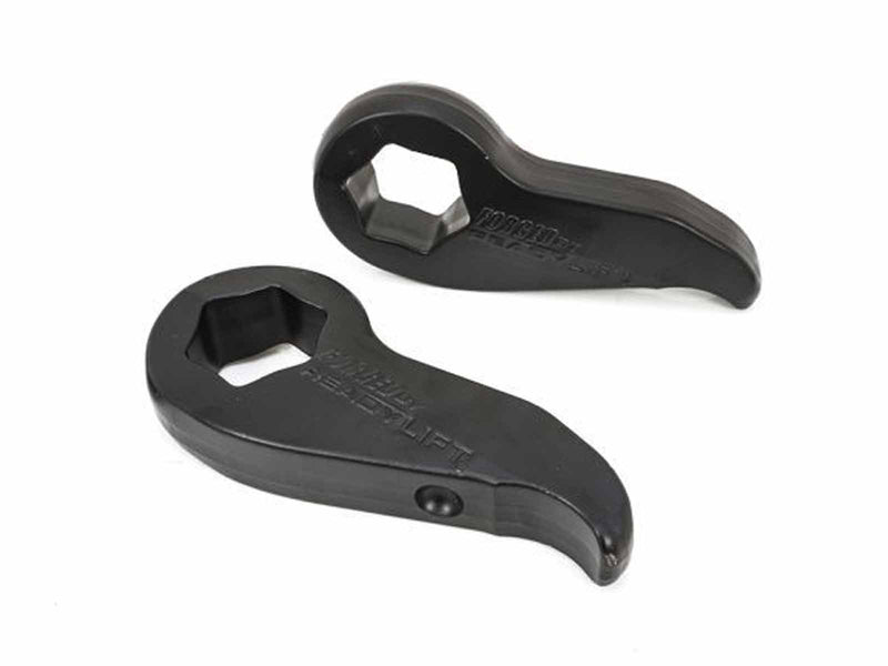 ReadyLIFT 2" Front Leveling Kit With Forged Torsion Keys, on a studio background: two black forged torsion keys