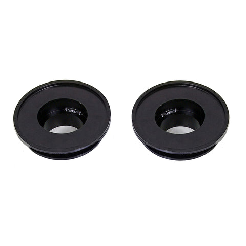 ReadyLIFT Coil Spacer Kit, full kit on a studio background: two black round rear coil spring spacers on white; the title calls it a block kit but the pixels show coil spacers