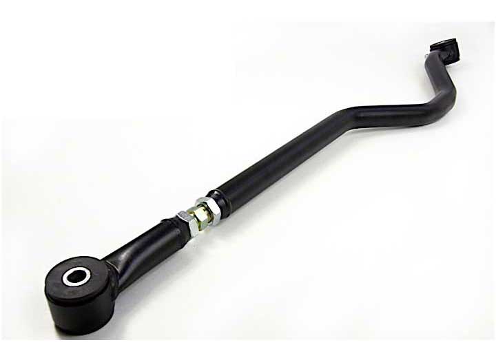 ReadyLIFT Front Adjustable Track Bar, full kit on a studio background: A black front adjustable track bar with bushing ends on white