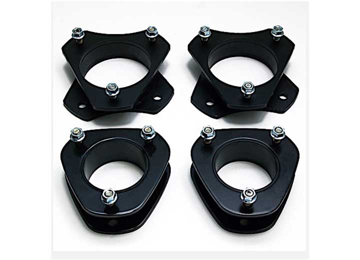 ReadyLIFT Lift Kit, full kit on a studio background: four black strut and coil spacers with studs on a light background