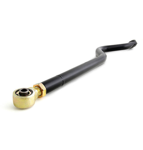 ReadyLIFT Rear Heavy Duty Adjustable Track Bar, full kit on a studio background: A black adjustable track bar with a zinc-plated rod end shown at an angle on white