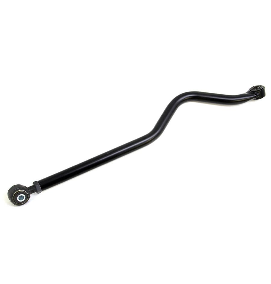 Track Bars & Brackets by ReadyLIFT: A black front adjustable track bar with bushing ends on white.