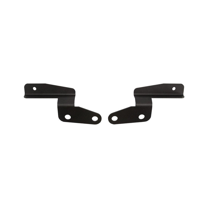 Rigid A-Pillar Mounts, kit contents laid out: two black A-pillar mount brackets are shown on white