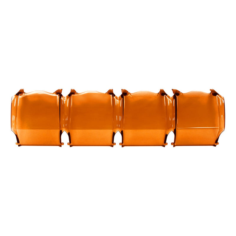 Rigid Adapt 10" Cover on a studio background: translucent amber four-segment cover for a 10" light bar on white