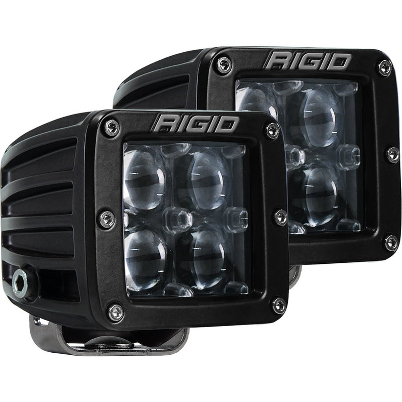 Rigid D-Series PRO Pods Pair on a studio background: A pair of black D-Series PRO pods with four round hyperspot optics each, on a white background